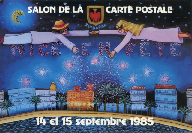 Cpsm Postcard Fair Nice En Fete 1985 / Illustrator Signed Slobodan