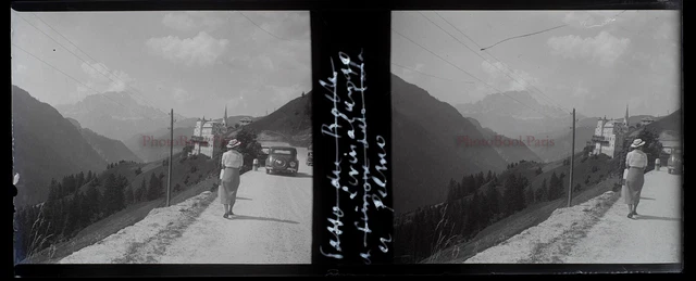 Montagne Italie Suisse France NEGATIF Photo Stereo Plaque de verre VR12na10