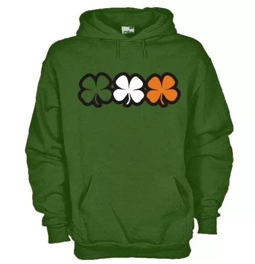 Felpa KN19 Irish Irish St Patrick Day trifoglio Flag bandiera irlandese  Felpa