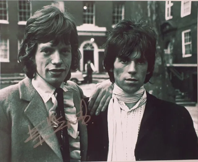 Keith Richards Signed Photo Mick Jagger The Rolling Stones Autograph Signature