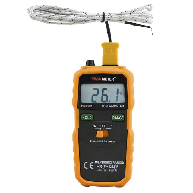 Mengshen Thermomètre Numérique 2 Canaux - Sonde Thermocouple Type K/J/T/E/R/N/S - -200°C à 1372°C