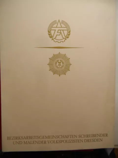 23044 Volkspolizei Kunstmappe malender VP Dresden Auswahl 76 Bezirksgemeinschaft