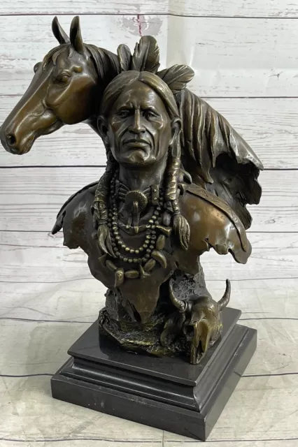 Collectible Bronze Statue *DEAL* Indian Man With Horse Original Anderson Statue