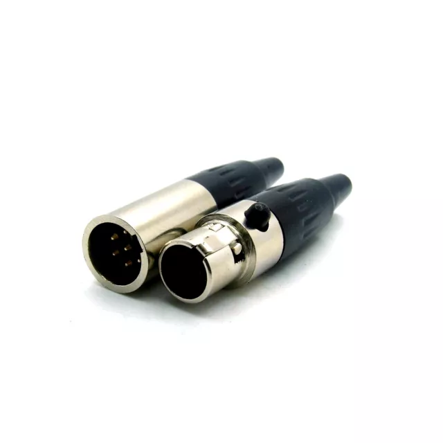 Mini XLR 6-polig Steckverbinder Buchse oder Stecker Kontakte vergoldet