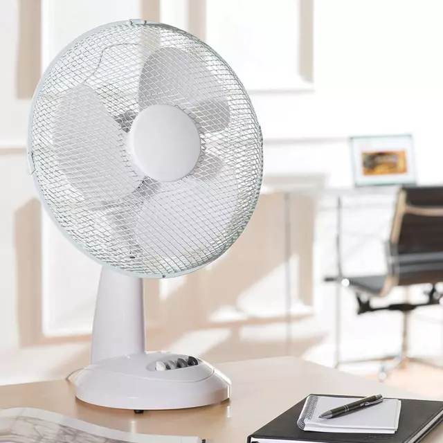 12" Oscillating Electric Desk Fan 12 Inch 3 Speed Silent Portable Home Office