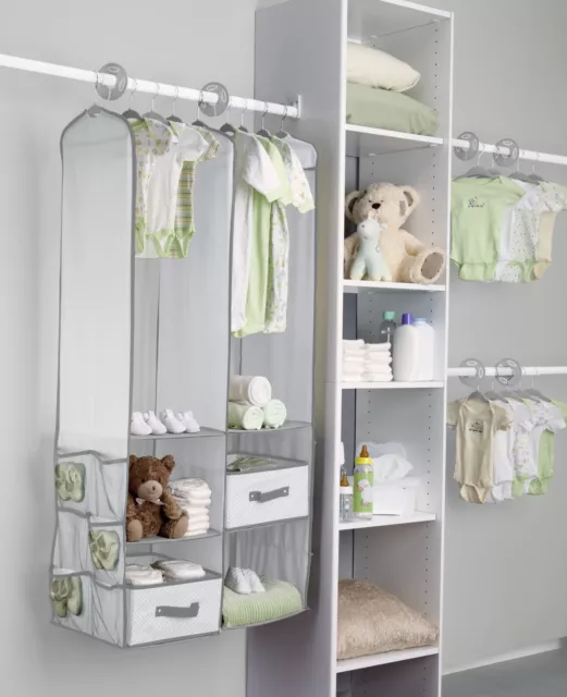 Delta Children 24 Piece Nursery Storage Set Dove Gray Durable Construction Slim