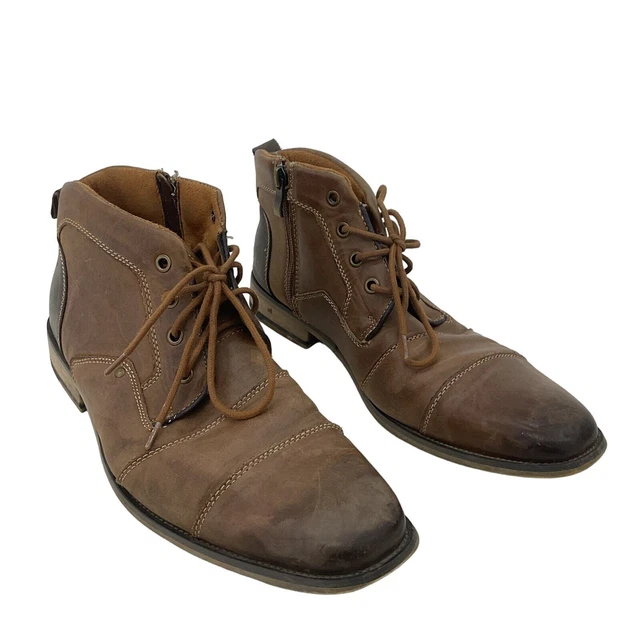 STEVE MADDEN JOHNNIE Men's Brown Leather Chelsea Boots Size 9.5 £32.