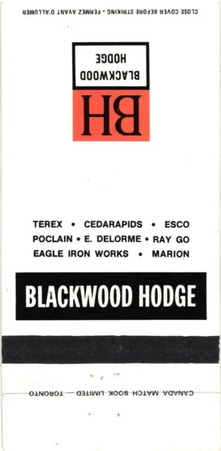 Montreal Quebec Matagami Canada Blackwood Hodge Vintage Matchbook Cover