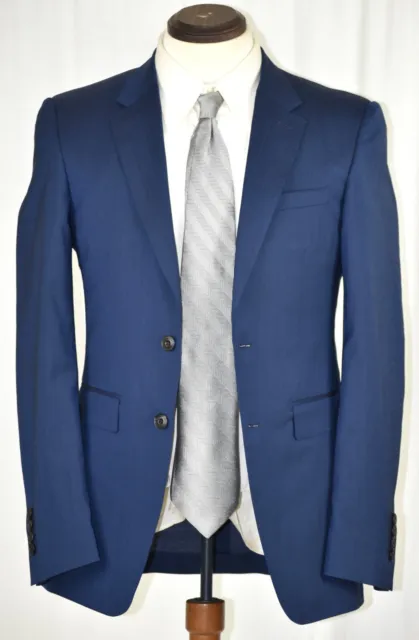 NWT Burberry London *Italy* Milbank Flat Front Side Vent Medium Blue Suit 34 R