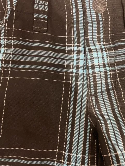 QUICKSILVER - Baby Boys Check Shorts (Adj Waist) - Size 6-9 Months - EUC 3