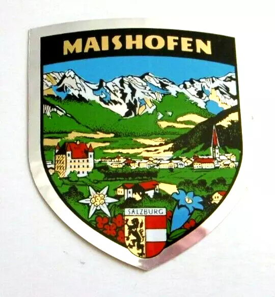 Souvenir-Aufkleber Maishofen Salzburger Land Zell am See Österreich 80s Oldtimer