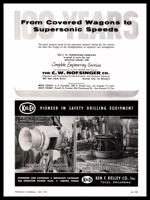 1959 Ben F. Kelley Tulsa Oklahoma Safety Oil Drilling Equipment Vintage Print Ad