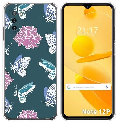 Coque Silicone Transparent pour Ulefone Note 12P Design Fleurs 10 Dessins