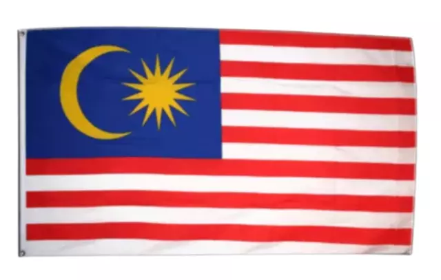 Malaysia Flagge groß 5 x 3 Fuß - 100 % Polyester mit Ösen - Asien