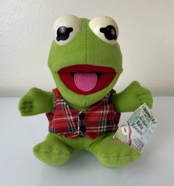 Vintage 1987 McDonald’s Kermit the Frog Muppet Babies Plush Toy Christmas W/ Tag