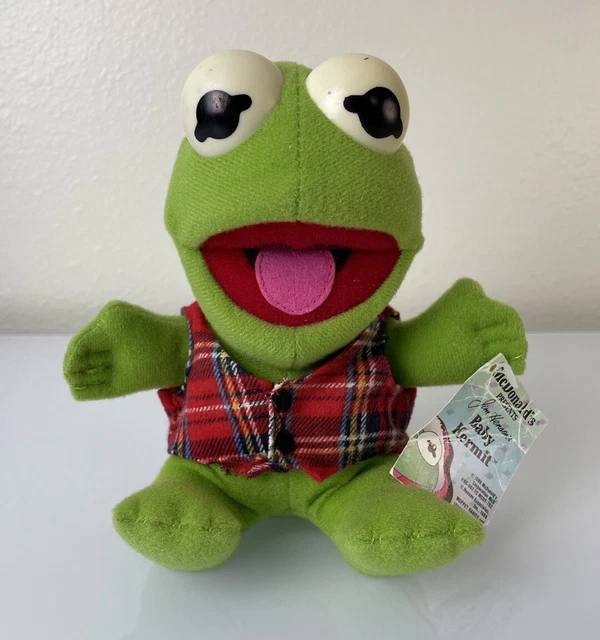 Vintage 1987 McDonald’s Kermit the Frog Muppet Babies Plush Toy Christmas W/ Tag