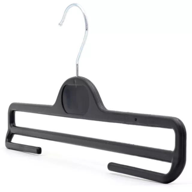 Trouser Hanger Plastic Coat Hangers with Bar, Black or Grey, The Hanger Store™