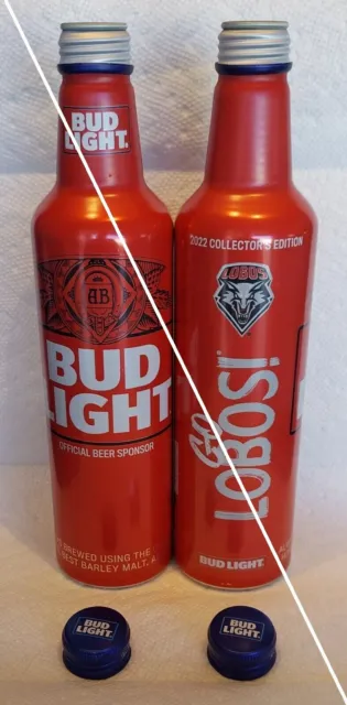 BUD LIGHT Aluminum Beer Bottle #503958 NCAA 2022 NEW MEXICO STATE LOBOS