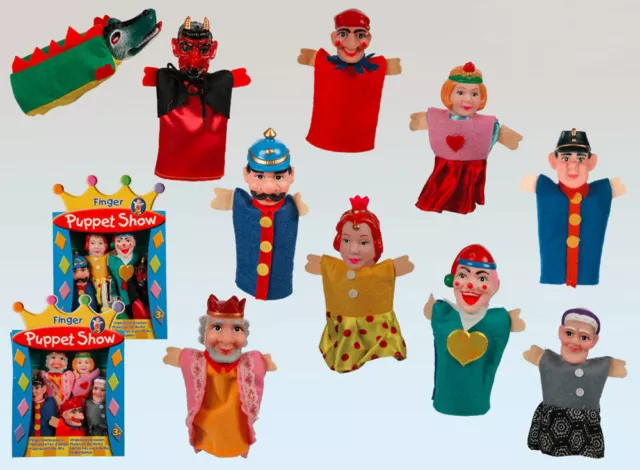 Finger Puppet Punch and Judy Sets x 2 Brand New In Boxes 10 Puppets all together