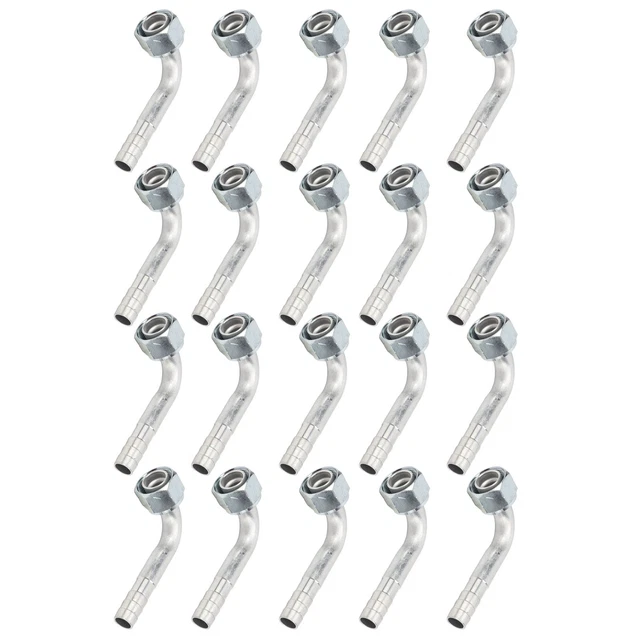 20 Pcs 5/8in Air Conditioning Hose Fitting Aluminum Air Conditioning 90 Degree