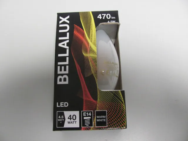 8 x Bellalux LED Leuchtmittel Classic B 40 - 4,5W=40W - E14 - 470lm - Warm White