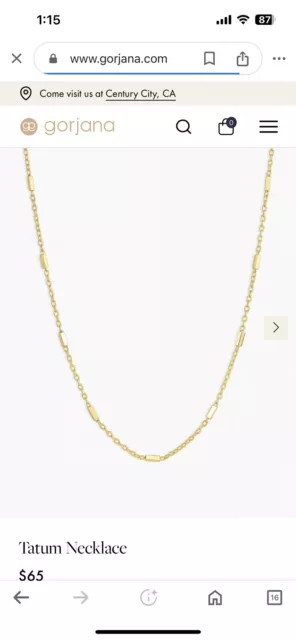 Gorjana Tatum Necklace In Gold — New, Perfect Condition