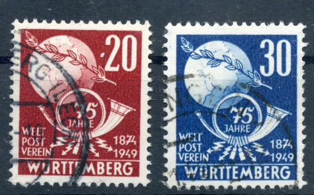 880651) Frz. Zone Württemberg Nr. 51-52 gestempelt, UPU, Weltpostverein