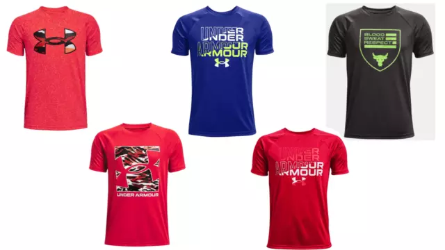 New Under Armour Boys Short Sleeve UA Logo Tee - Choose Size & Color