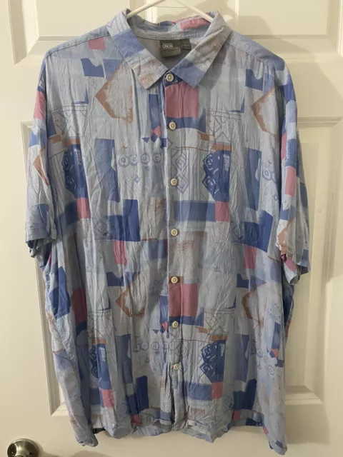 Asos Button Shirt Mens 2XL Vintage Graphic Abstract 90's