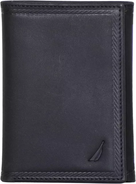 NAUTICA MEN'S CLASSIC Leather Trifold RFID Wallet (Available in Smooth ...