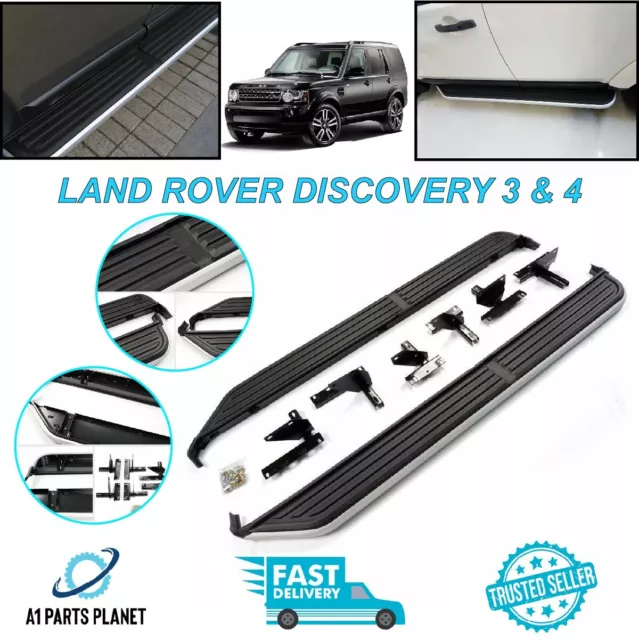 Aluminum Edging Side Steps Running Boards Pair For Land Rover Discovery 3 & 4