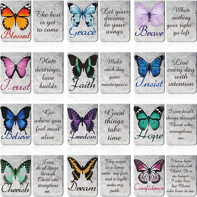 12 Pieces Butterfly Magnetic Bookmarks Inspirational Quotes Magnetic Bookmarks M