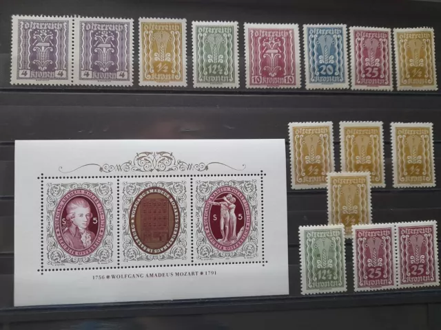 Österreich 1922 von SATZ 360 - 397 kornähren mnh POSTFRISCH + Block Mozart 1991