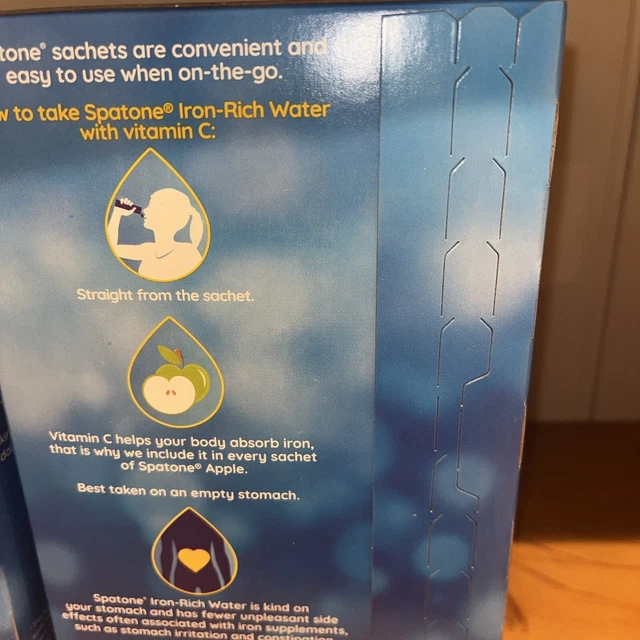 SPATONE X 56 Sachets Apple Flavour Ironrich Water Supplement Exp Feb