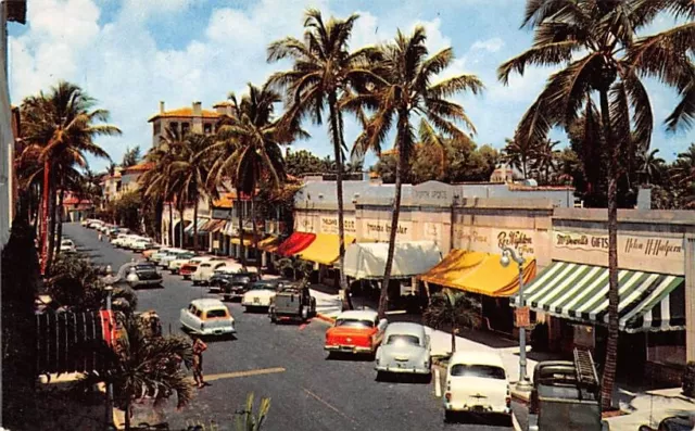 Palm Beach FLORIDA ~Worth Ave. -The "fifth Avenue of the South" shops 1950s cars