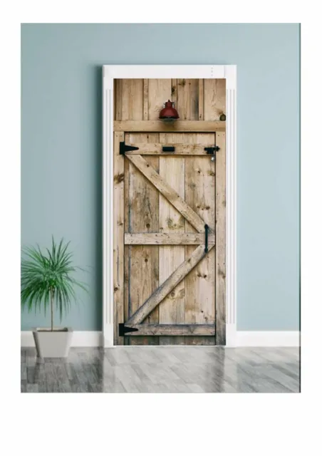 Türposter Tür Türaufkleber selbstklebend Türtapete  Tor Holz Bretter Door 1500tp