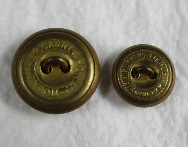 2x British Army:"EAST SURREY REGIMENT BRASS BUTTONS" (25mm-19mm, WW1-WW2 Period) 2