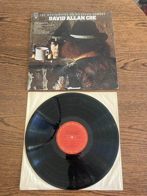 DAVID ALLAN COE The Mysterious Rhinestone Cowboy LP Signed Inscribed Autograph