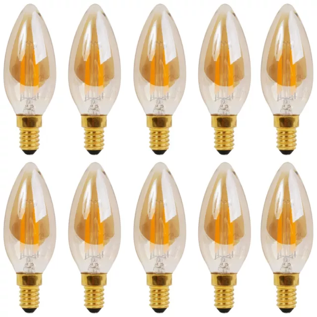 Bonlux E14 ampoules LED 0.5W E14 ampoules de nuit ampoules LED C7 ampoules  ses E14 Vintage bougie ampoules petites vis Edison ampoules ampoules sel  ambre candelabra ampoules (Pack de 2) : 