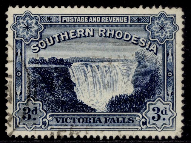 SOUTHERN RHODESIA GV SG35b, 3d deep blue, FINE USED.
