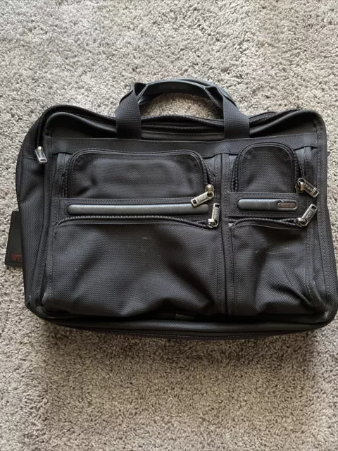 TUMI Alpha 2624D3 - Large Expandable Briefcase Laptop Bag Ballistic Nylon Black