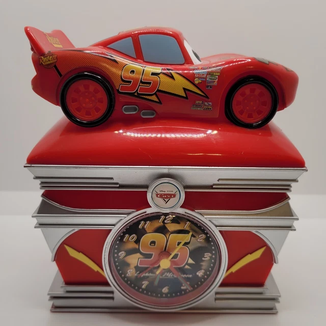 DISNEY PIXAR CARS Movie Lightening McQueen Coin Bank Alarm Clock £13.10 ...