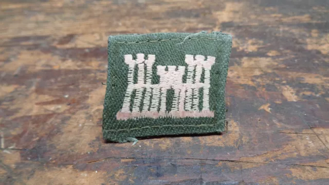 1950s vintage US Army Engineer Officer embr collar insignia Korean Theater made