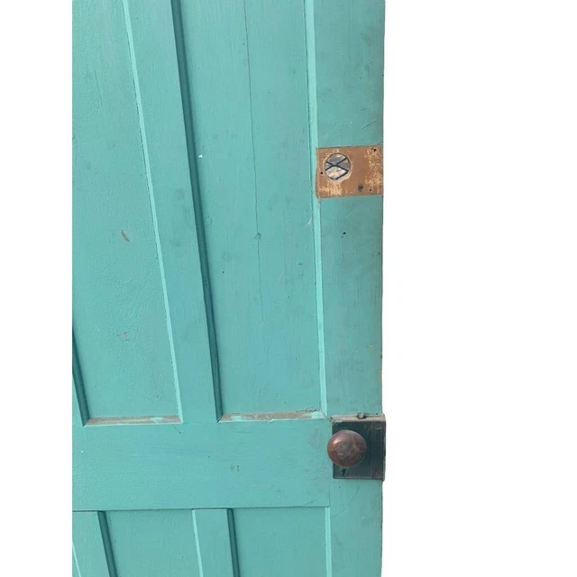Antique 6 Panel Solid Wood Door 30" x 79" Painted Project Piece Salvage 2