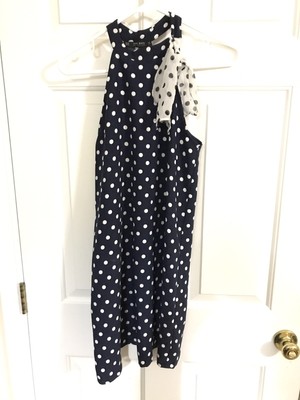 zara basic collection polka dot dress (navy/white) - size xs