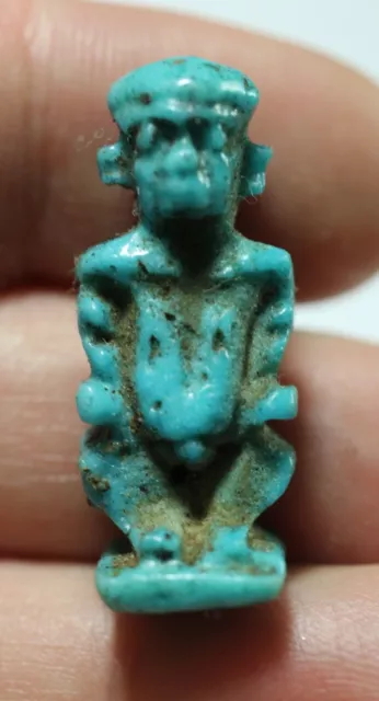 Zurqieh -As20481- Ancient. Egypt. Nice Faience Amulet Of Pataikos. 600 - 300 B.c