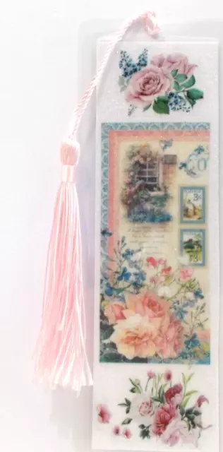 Victorian Roses Vintage On Glitter Unique Exquisite Laminated Bookmake Women