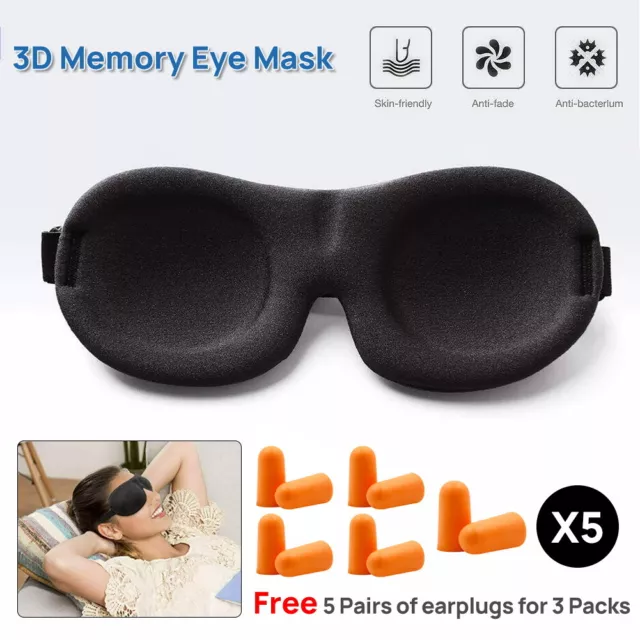 Travel Sleep Eye Mask soft 3D Memory Foam Padded Shade Cover Sleeping Blindfold