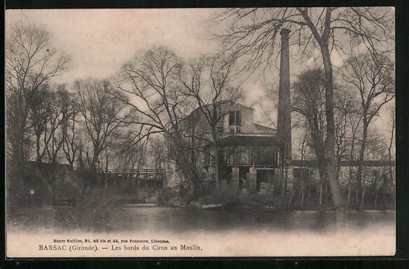 CPA Barsac, Les bords du Ciron au Moulin