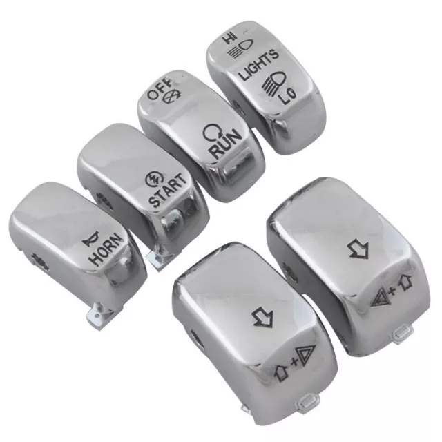 6Pcs For Harley For Fatboy For Dyna Hand Control Switch Housing Button Cover Cap